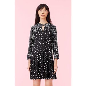 REBECCA TAYOR NOVA DOT JACQUARD TWIST DRESS
